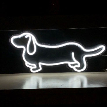 Adorable LED neon hot dog for home decor or as a gift for the doggy lover in your life  - photo from CustomNeon.com
