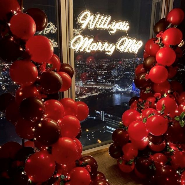 Will You Marry Me CUSTOM NEON® sign with Sydney Harbour bridge in the background @theproposers