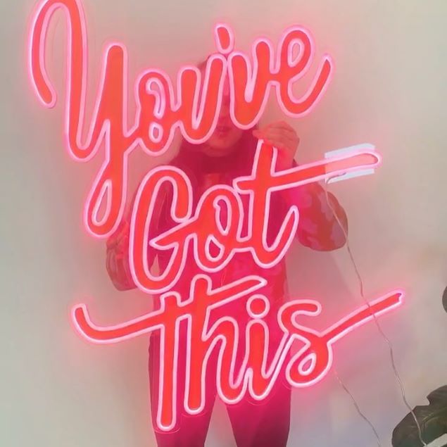 Large Custom Neon® You've Got This pink LED neon sign with red UV print from 